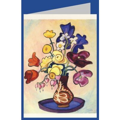 Gabriele Münter. Bunter Strauss in brauner Vase, 1952