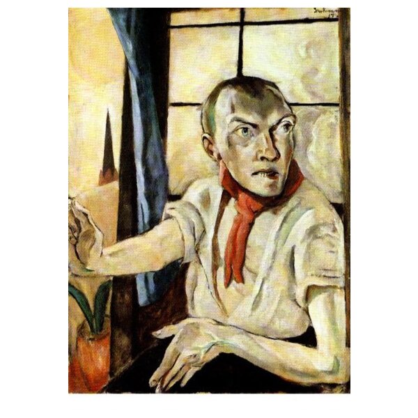 Max Beckmann. Selbstporträt mit rotem Schal