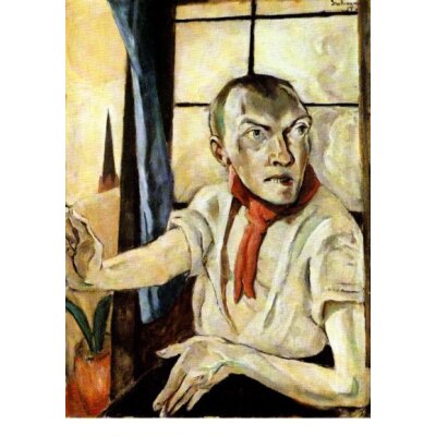Max Beckmann. Selbstporträt mit rotem Schal