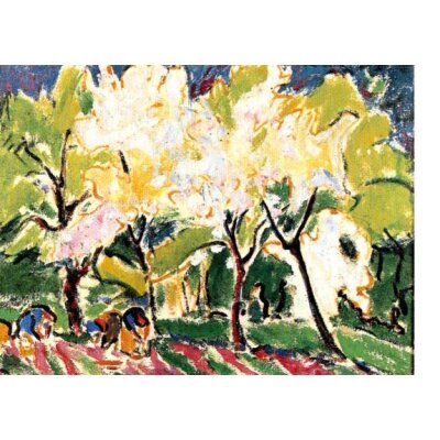 Ernst Ludwig Kirchner. Blühende Bäume, 1909