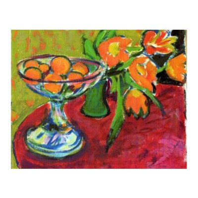 Ernst Ludwig Kirchner. Stillleben mit Orangen und Tulpen, 1909