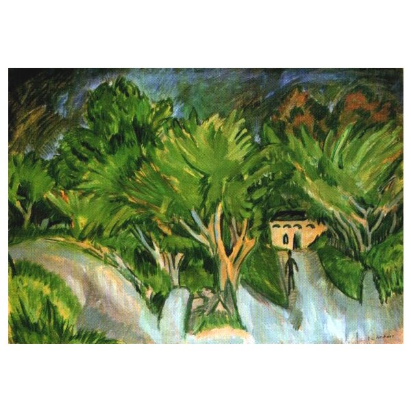 Ernst Ludwig Kirchner. Haus unter Bäumen, Fehmarn, 1913