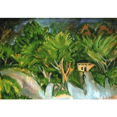 Ernst Ludwig Kirchner. Haus unter Bäumen, Fehmarn, 1913