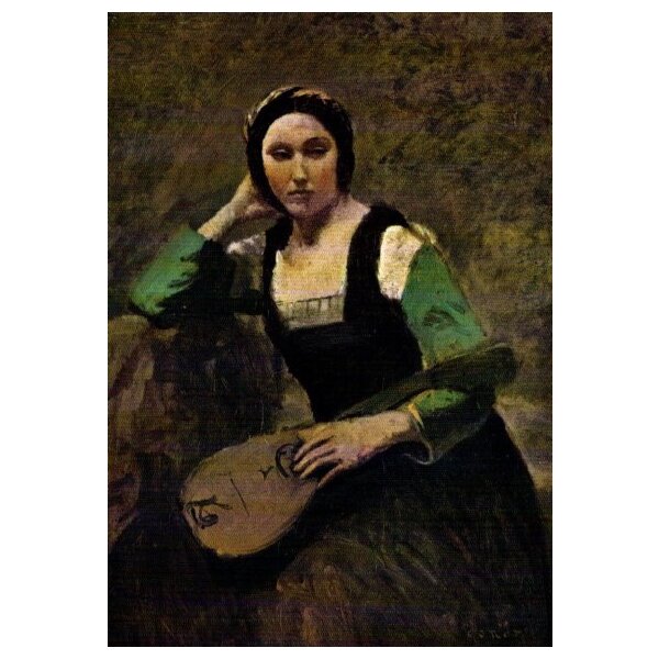 Camille Corot. Junge sitzende Frau mit Mandoline
