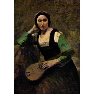 Camille Corot. Junge sitzende Frau mit Mandoline