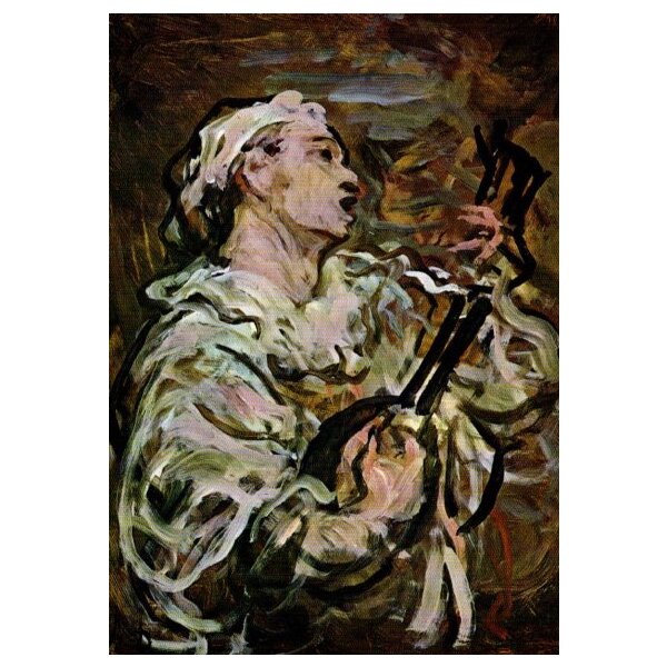 Honoré Daumier. Gitarre spielender Pierrot