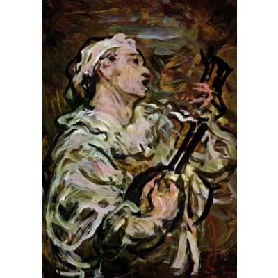 Honoré Daumier. Gitarre spielender Pierrot