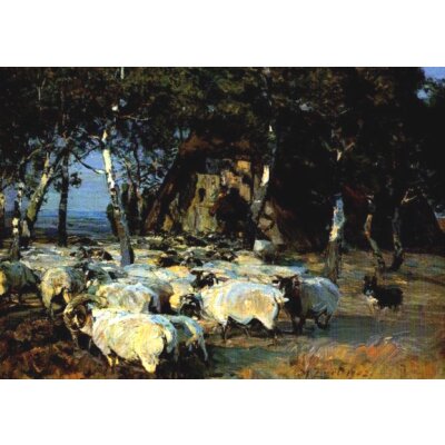 Heinrich von Zügel. Abend in der Lüneburger Heide,1902
