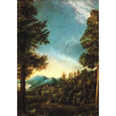 Albrecht Altdorfer. Donaulandschaft mit Schloss Wörth