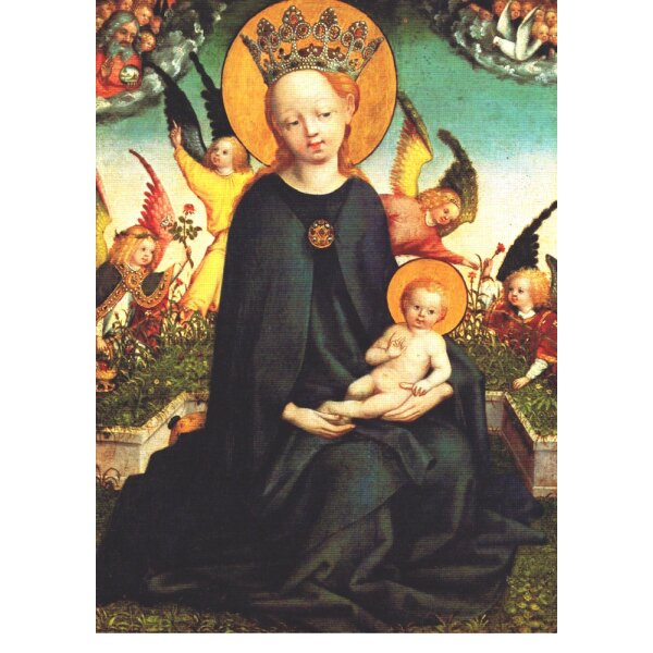 Stefan Lochner. Maria m.d.Jesuskind vor e.Rasenbank,