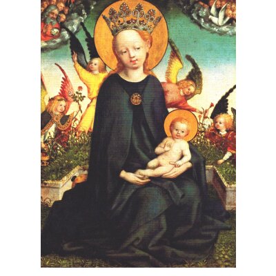 Stefan Lochner. Maria m.d.Jesuskind vor e.Rasenbank,