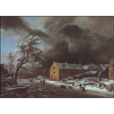 Ruisdael, Jacob Isaacksz Flachlandschaft mit Kirchendorf