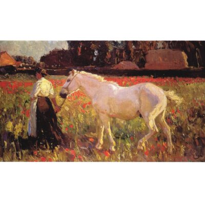 Sir Alfred James Munnings. Das Mohnfeld