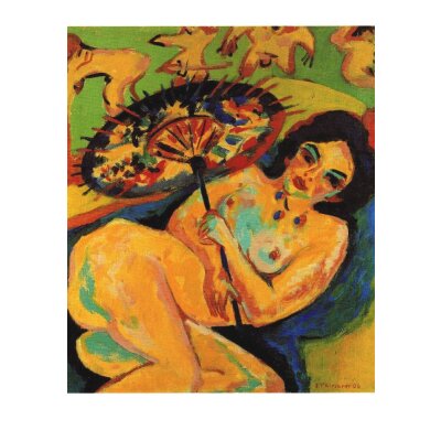 Ernst Ludwig Kirchner. Mädchen unter Japanschirm, 1909