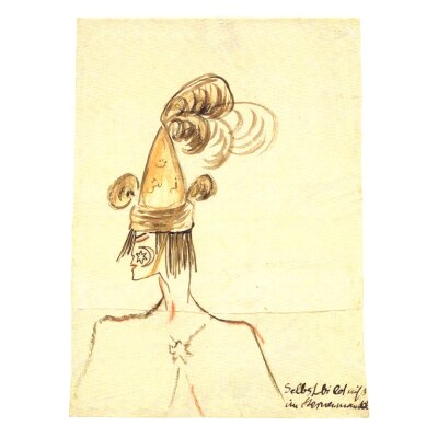 Else Lasker-Schüler. Selbstbildnis mit Sternenmantel, 1913