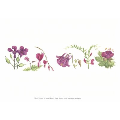 Anna Malten. Rote Blüten, Kunstdruck A5