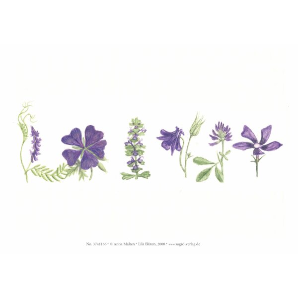 Anna Malten. Lila Blüten, Kunstdruck A5