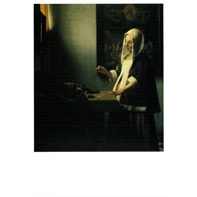 Jan Vermeer van Delft. Frau hält eine Waage, 1664