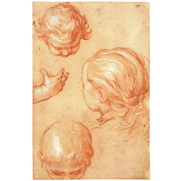 Abraham Bloemaert. Drei Kinderköpfe ...