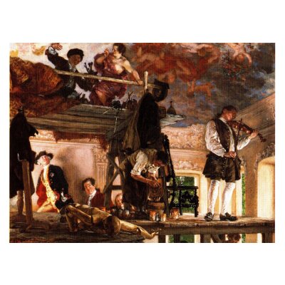 Adolph von Menzel. Friedrich II. besucht den Maler Pesne