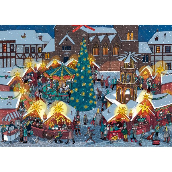 Auf dem Weihnachtsmarkt Adventskalender