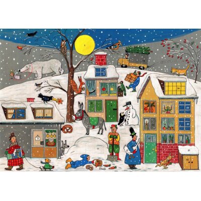 Adventskalender als Doppelkarte im DIN-A6 Format