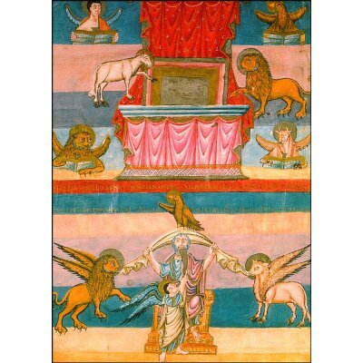 Bataille. E. Engel steigt v.Himmel,offenes Buch...,14.Jh.