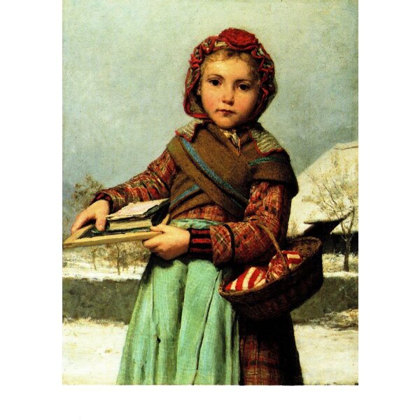 Albert Anker. Schulmädchen mit Schiefertafel und ...