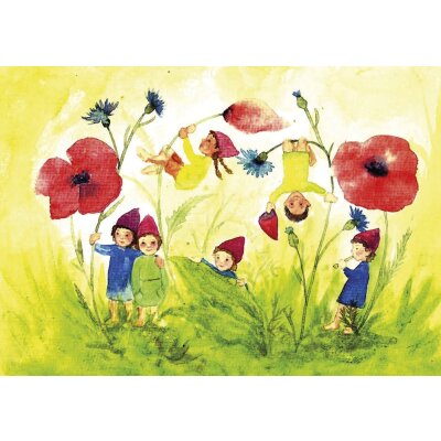 Anne Hunold. Wichtel auf der Blumenwiese