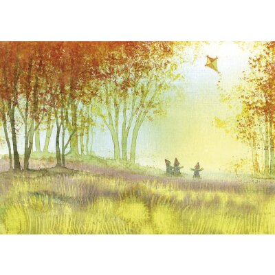 Anne Hunold. Wichtel mit Drachen in der Heide