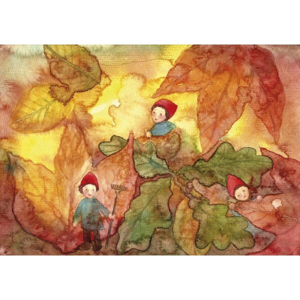 Anne Hunold. Wichtel im Herbstlaub
