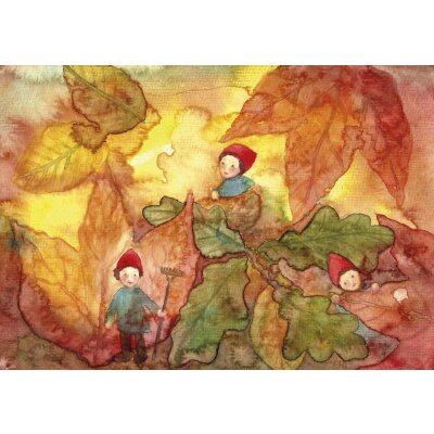 Anne Hunold. Wichtel im Herbstlaub
