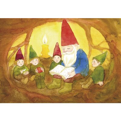 Anne Hunold. Zwerg liest in der Höhle vor