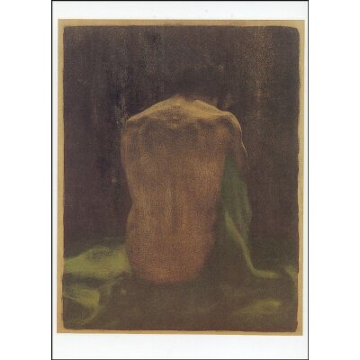Käthe Kollwitz. Rückenakt auf grünem Tuch,...