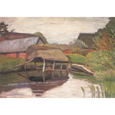 Otto Modersohn. Bootsschuppen an der Wümme, 1910