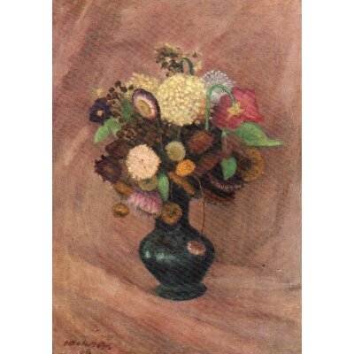 Otto Modersohn. Strohblumen auf rosa Grund