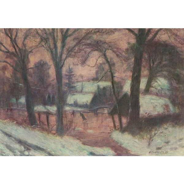 Otto Modersohn. Schlittschuhläufer im Dorf, 1933