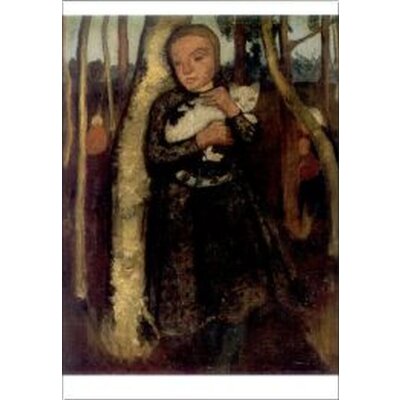 Modersohn-Becker. Mädchen mit Katze im Birkenwald, 1904