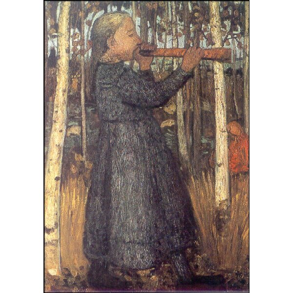 Modersohn-Becker. Blasendes Mädchen im Birkenwald, 1905