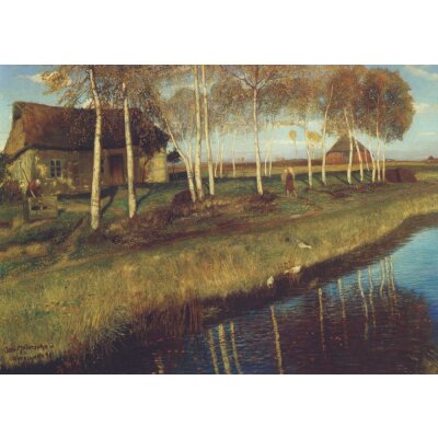 Otto Modersohn. Herbstmorgen am Moorkanal, 1895
