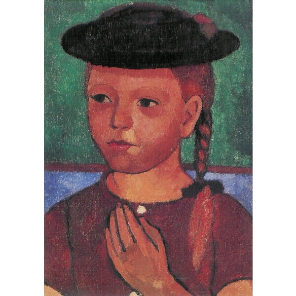 Modersohn-Becker. Rotblondes Mädchen mit braunem Kleid