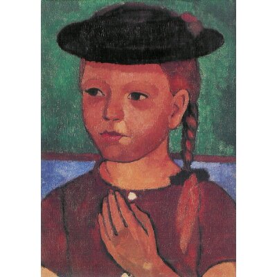 Modersohn-Becker. Rotblondes Mädchen mit braunem Kleid