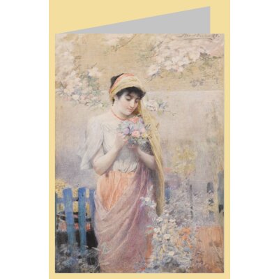 Robert Fowler. Mädchen mit Blumentrauß