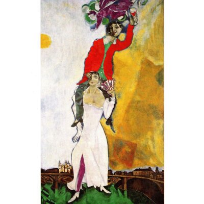 Marc Chagall. Doppelporträt au Weinglas. 1917