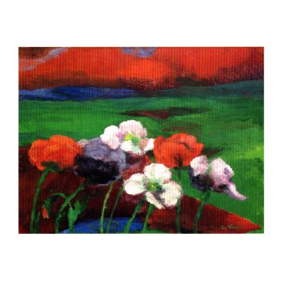 Emil Nolde. Mohn und rote Abenndwolken, 1943
