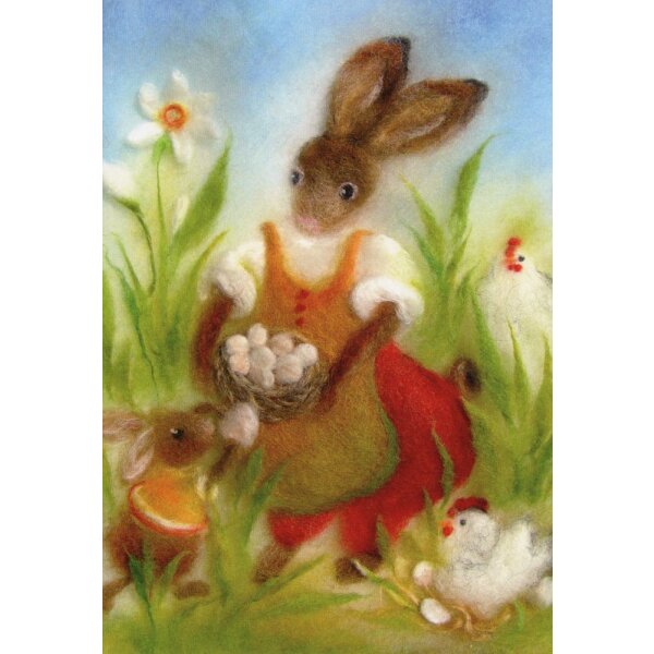 Franziska Kopp. Osterhasen mit Hühner.