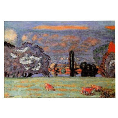 Pierre Bonnard. Die Weide mit roten Kühen, 1913