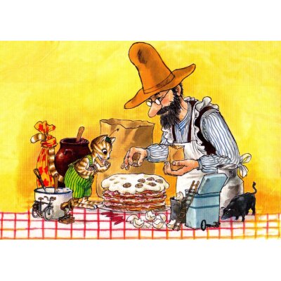 Sven Nordqvist. Pettersson backt eine Torte