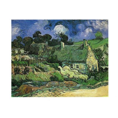 Vinvent van Gogh. Häuser mit Reetdächern in...