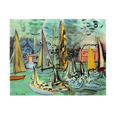 Raoul Dufy. Segelboot im Hafen von Deauville